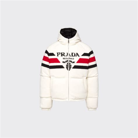 prada down jacket with fur|prada cropped cashmere down jacket.